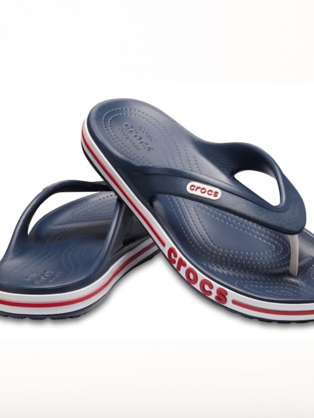 CROCS Bayaband Flip-Flop Sandal- Navy/Pepper
